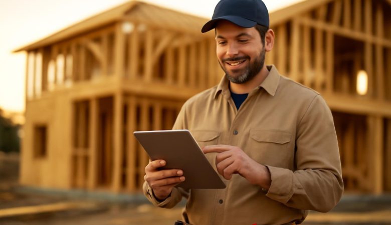 entrepreneur-casquette-ceinture-tablette-construction