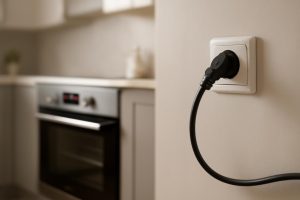 four-moderne-cable-prise-cuisine-floutee