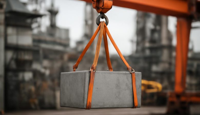 grue-charge-industrielle-machinerie floue