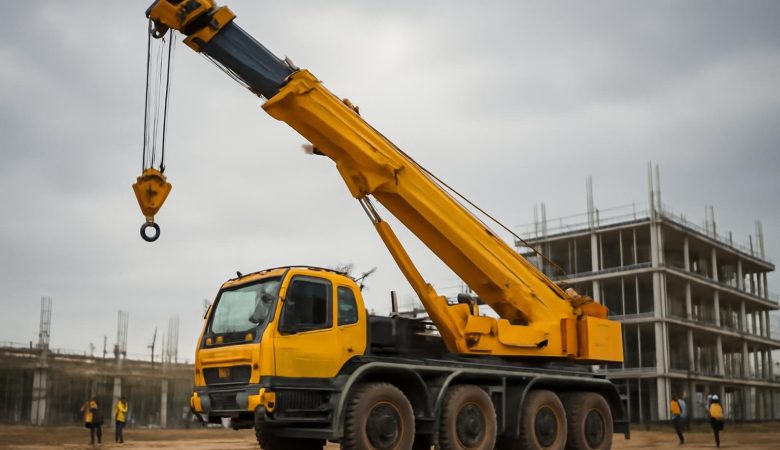 grue-mobile-chantier-travailleurs-flous