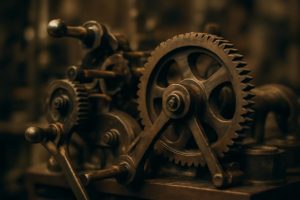 machinerie-vintage-rouages-leviers-flou