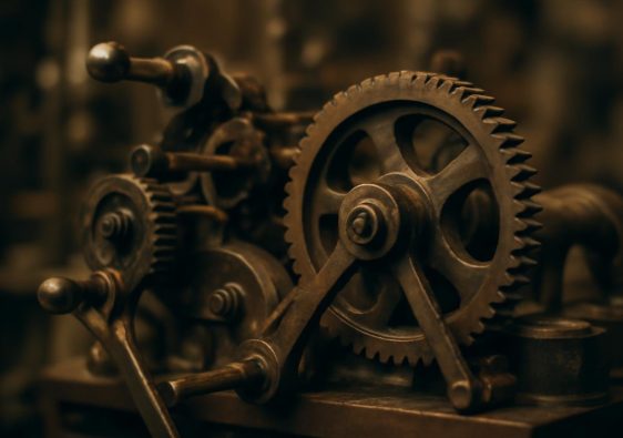 machinerie-vintage-rouages-leviers-flou