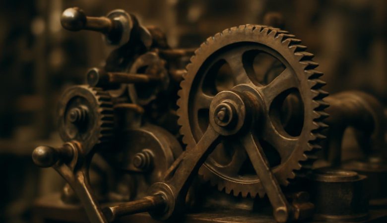 machinerie-vintage-rouages-leviers-flou