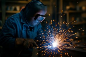 ouvrier-equipement-protection-etincelles-soudure
