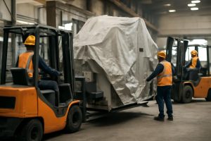 ouvriers-chariots-machinerie-entrepot-industriel