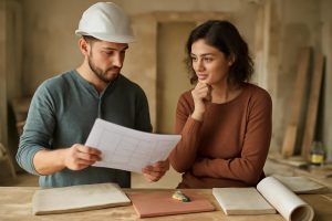 personne-inspectant-plan-chantier-renovation