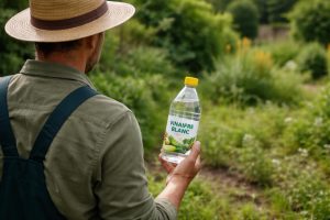 jardinier-dos-vinaigre-jardin-mauvaises-herbes