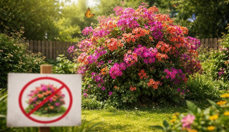 arbuste-fleuri-papillons-cloture-bois