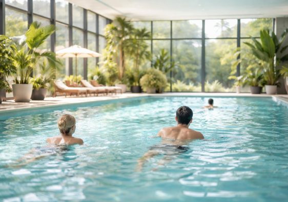 piscine-moderne-baies-vitrees-plantes-tropicales