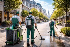 ville-moderne-nettoyeurs-rue-propre
