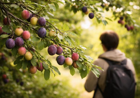 arbre-prunes-sauvages-personne-arriere-plan