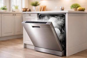 lave-vaisselle-argente-cuisine-lumineuse-vapeur