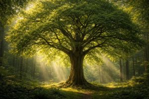 arbre-majestueux-cime-feuillue-foret