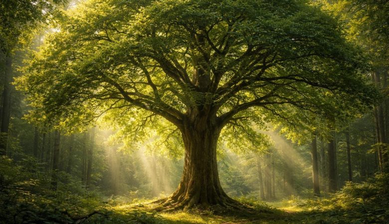 arbre-majestueux-cime-feuillue-foret