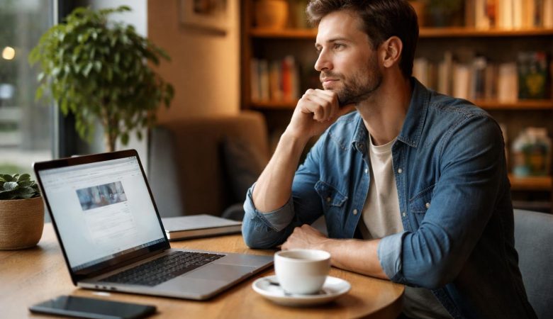 client-cafe-ordinateur-portable-plante