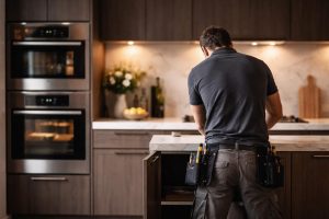 cuisine-moderne-homme-travail-meuble