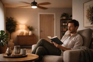 piece-moderne-ventilateur-fauteuil-livre