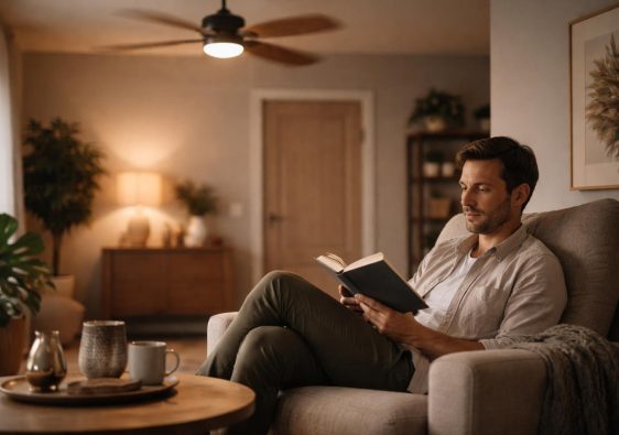 piece-moderne-ventilateur-fauteuil-livre