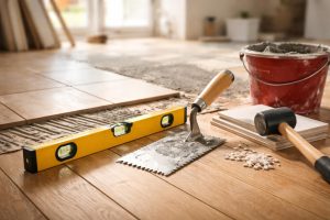 sol-bois-outils-carrelage-construction