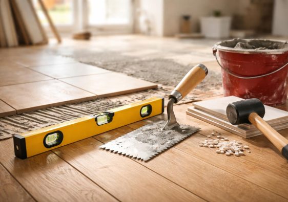 sol-bois-outils-carrelage-construction