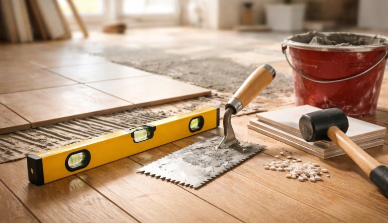 sol-bois-outils-carrelage-construction