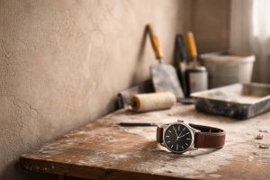 mur-enduit-montre-outils-peinture